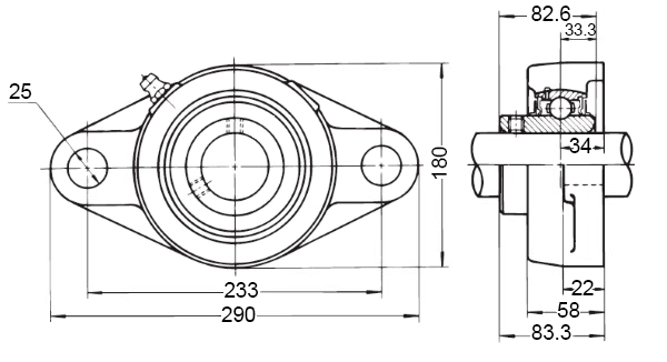 Корпусной подшипник UCFL 216